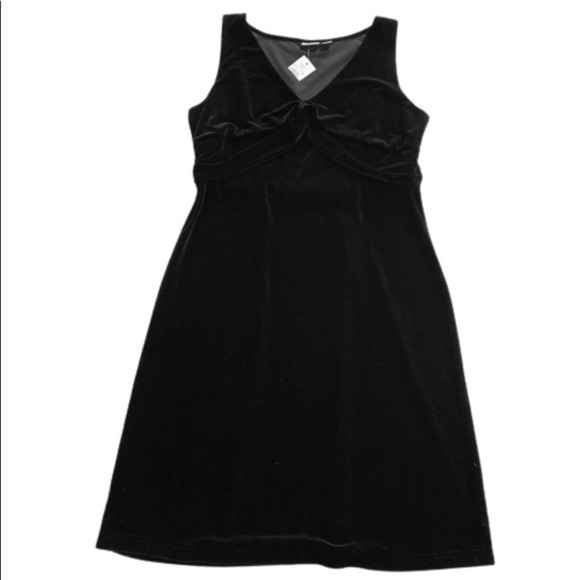 Cato LBD Black Velvet Sleeveless Knot Front A-Line Party Dress Plus Size 18 - Picture 11 of 11